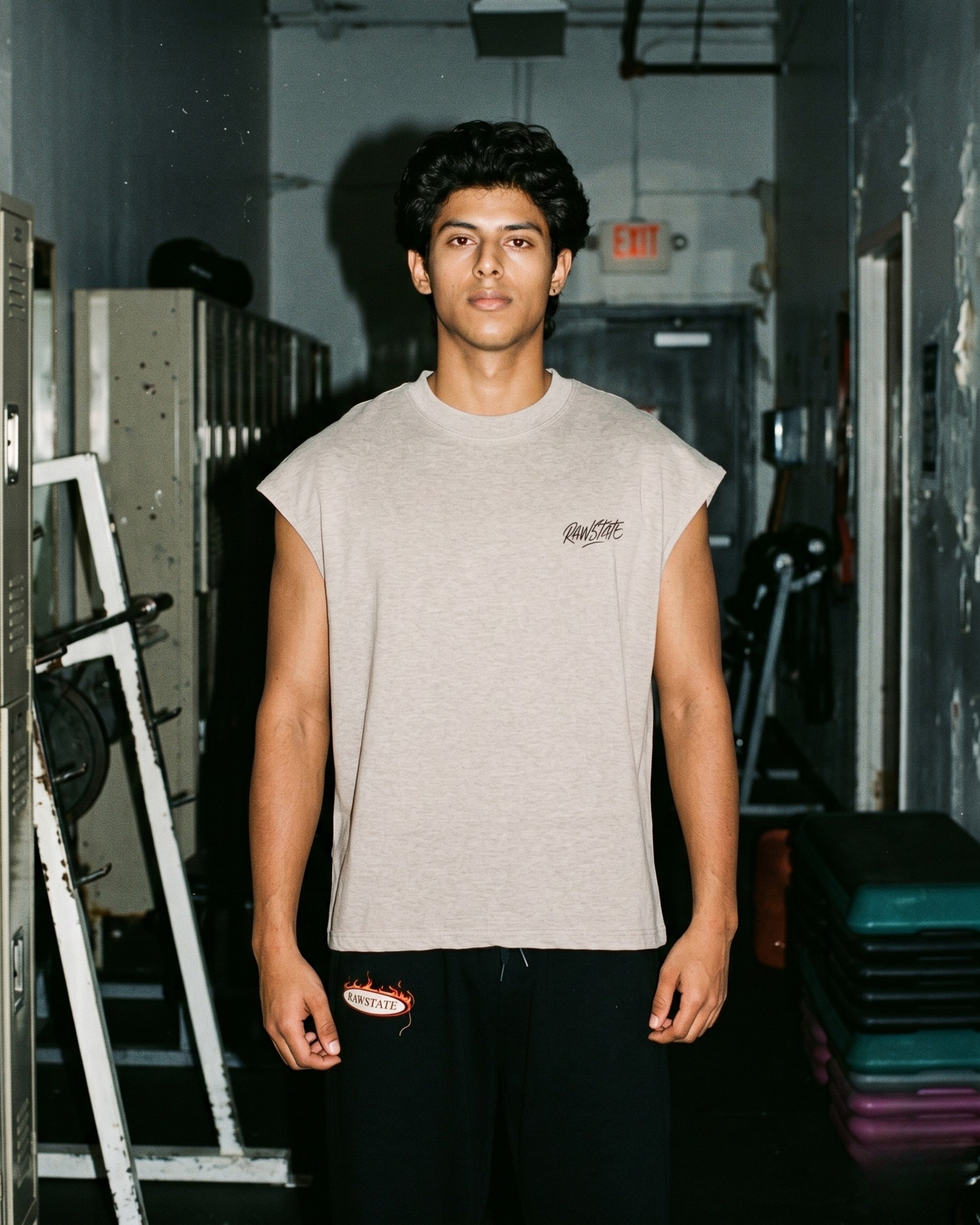 STONE GREY MUSCLE T