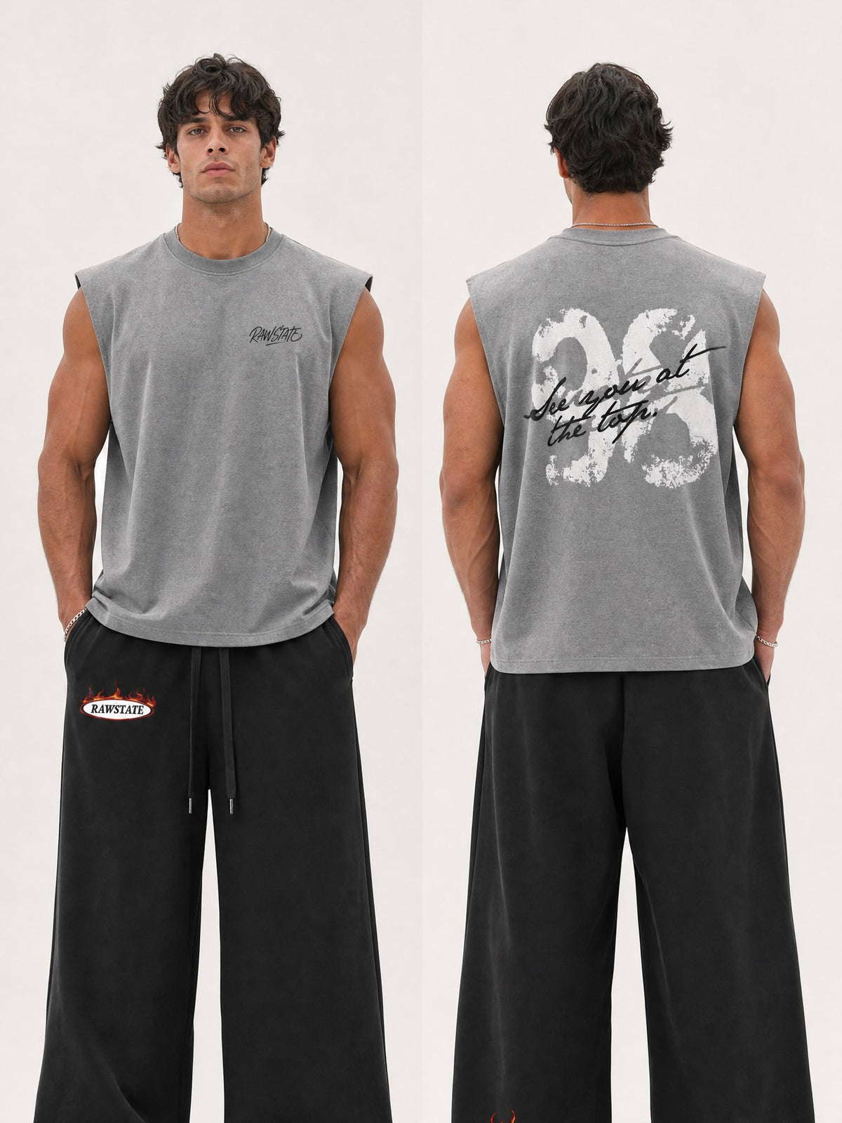 STONE GREY MUSCLE T